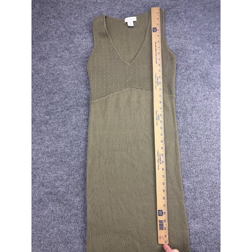House Of Harlow 1960 Tank Dress Womens Large Green Ribbed‎ Knit Sleeveless Midi - Picture 5 of 8